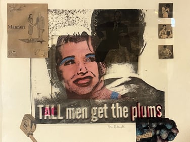 Mixed Media Pop Art, "Tall Men Get The Plums" by D. FEASTER