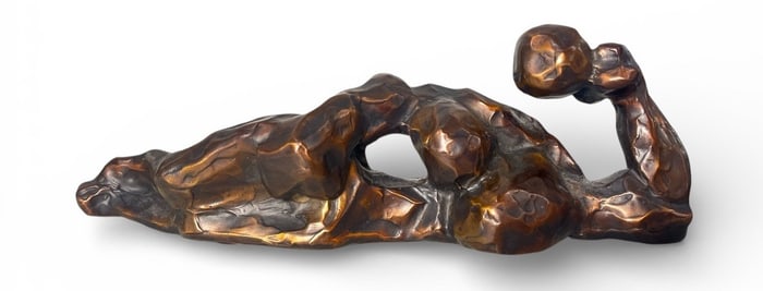 Brutalist Reclining Nude Sculpture, MARCO A. OVIEDO