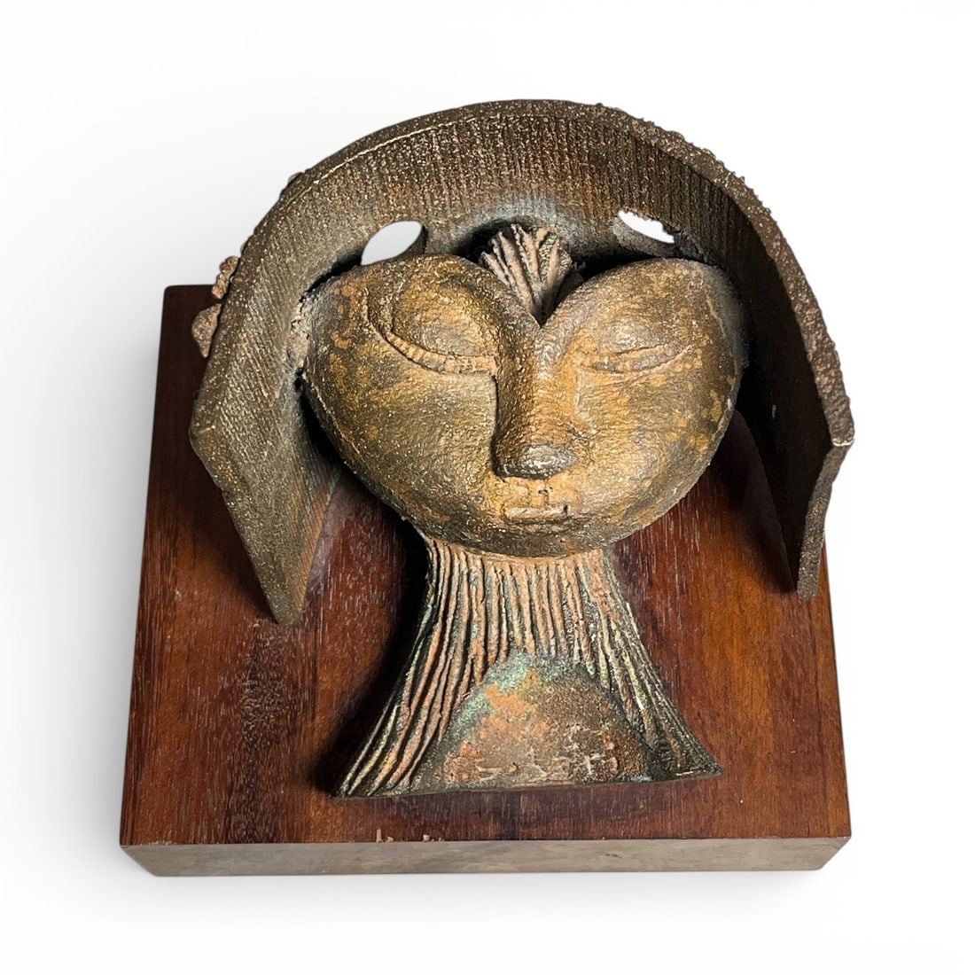 PAOLO SOLERI (1919-2013), Sculpture of a Woman: 6" H x 6.25" W x 6" D.
