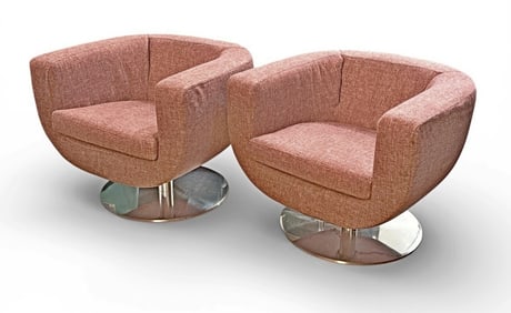 JEFFREY BERNETT For B&B ITALIA Tulip Swivel Armchairs, Pair
