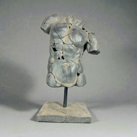 Brutalist Male Torso Statue