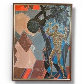 Wall Sized ROBERT LOHMAN (American, 1919-2001) "Experience" Oil Painting