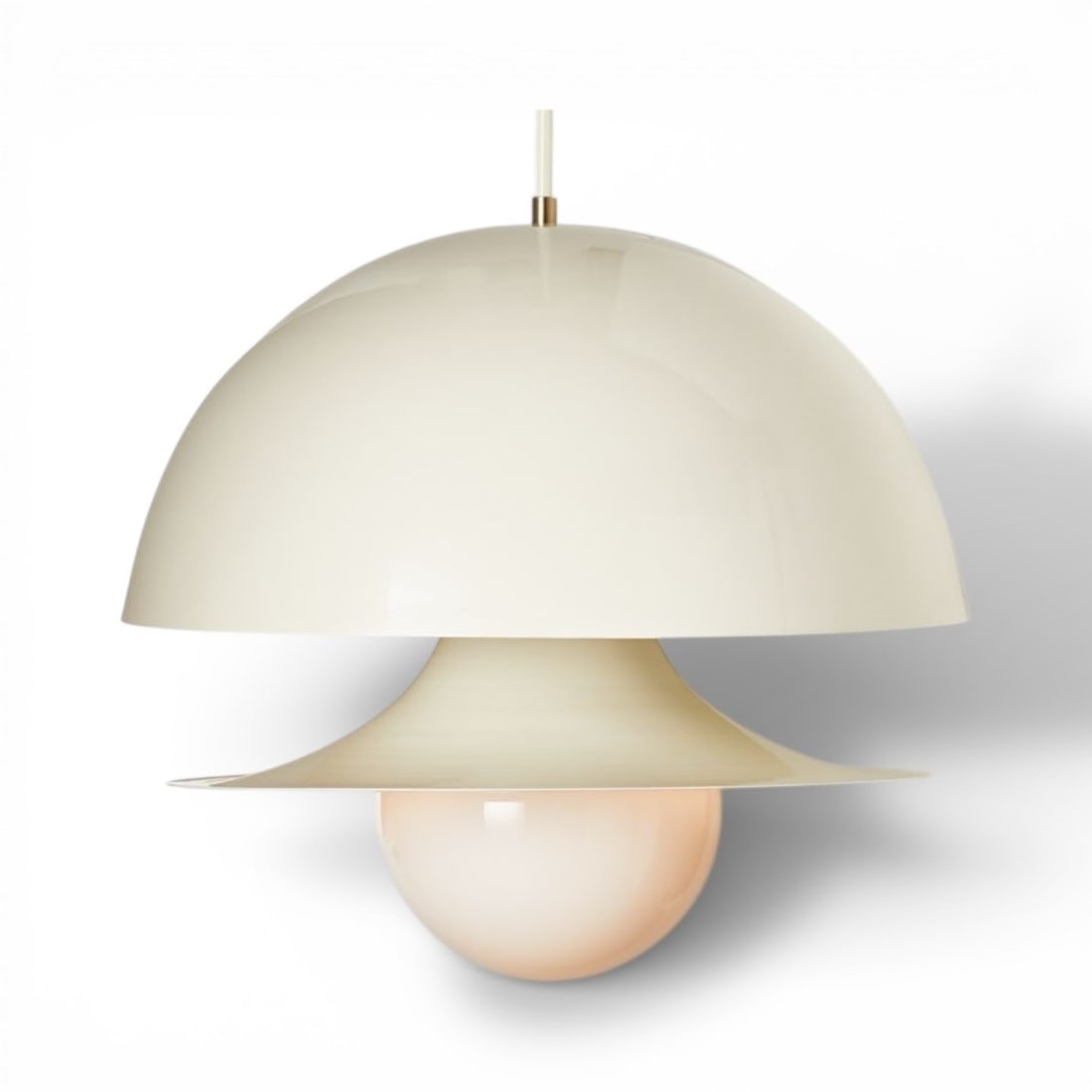 Modernist Bali Pendant Light, CB2: Measures 24" overall DIA, hangs 64". Retains original packaging.