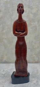 JUAN BLANCO LOPEZ (Cuban, 1929) Carved Sculpture of a Woman