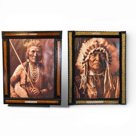 POPS CASEY Folk Art Frames w EDWARD CURTIS Prints