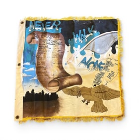 Rare U.S. Navy Battleship Company Flag, Hand Painted