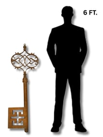 Antique Locksmith Key Advertising Trade Sign