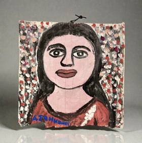 ANDERSON JOHNSON (American, 1915-1998) Folk Art Painting of a Woman