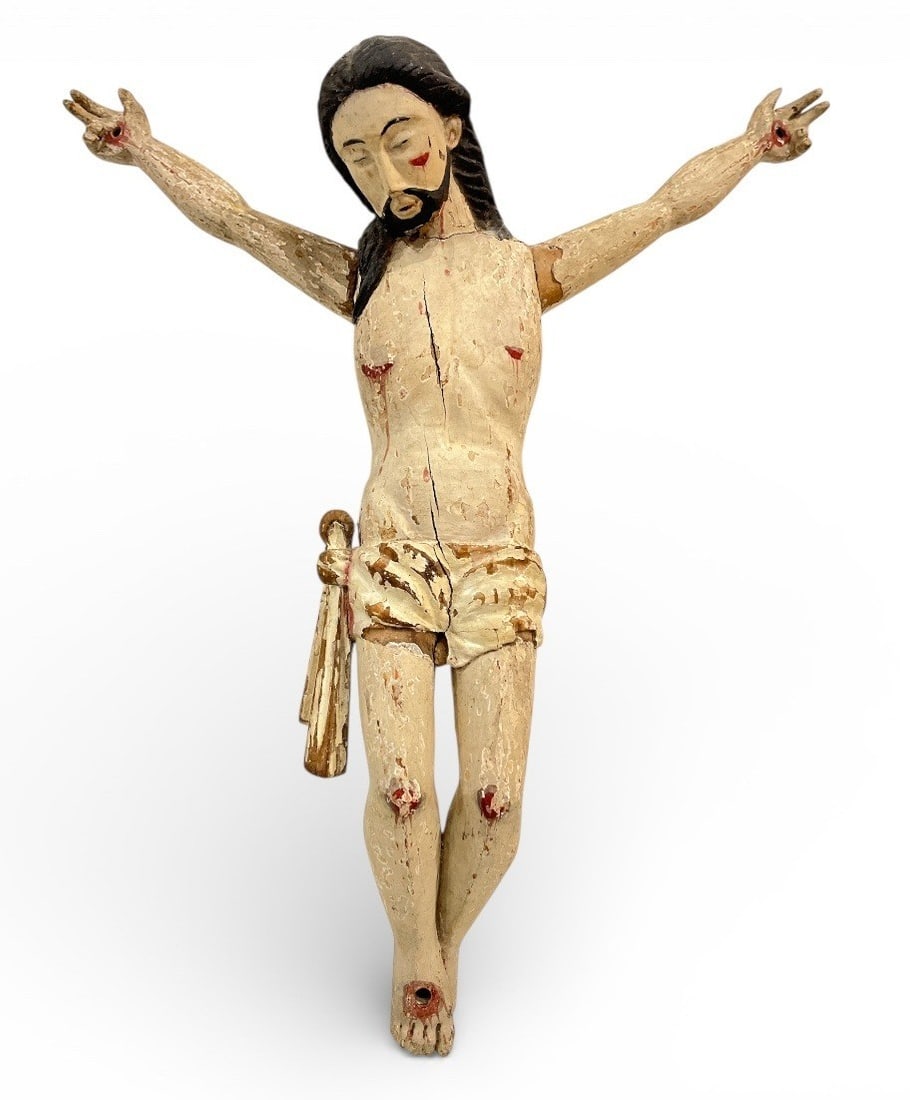 Carved Wood Folk Art Jesus Sculpture (1 of 4)