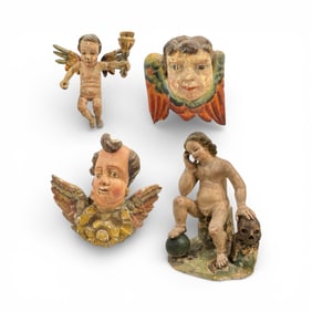 Collection Mexican Folk Art Cherub, Woman Sculptures