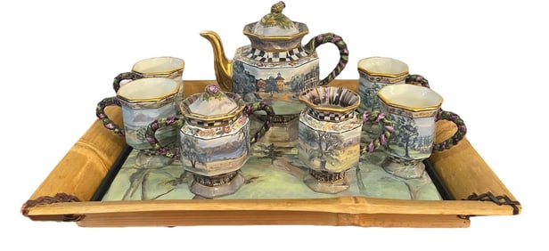 MACKENZIE CHILDS Maclachlan Tea Service Set