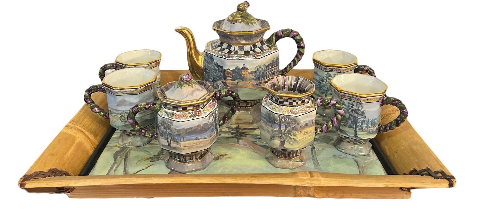 MACKENZIE CHILDS Maclachlan Tea Service Set (1 of 7)
