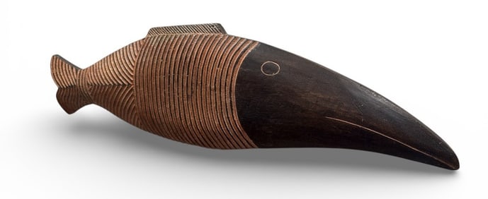 Large Carved Wood Fish Wall Hanging