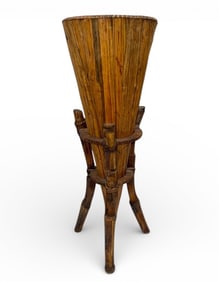 Large Bamboo Rattan Plant Stand