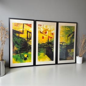 Abstract Asian Light Study Triptych