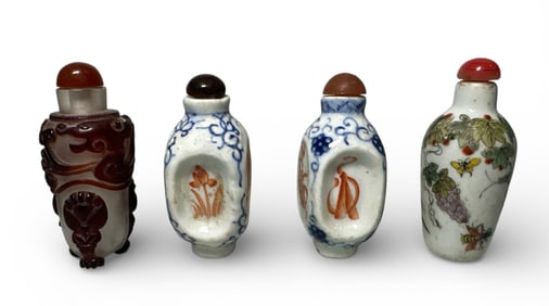 A Collection of 4 Snuff Bottles