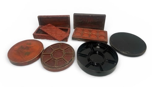 A Collection of 4 Chinese Boxes With Removable Inserts