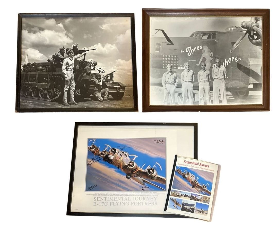 WWII Tank and Fighter Plane Photographs & Signed Museum Poster (1 of 12)