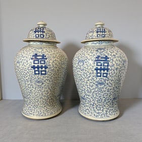 A Pair of Chinese Porcelain Ginger Jars