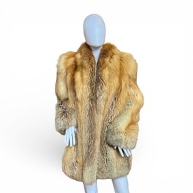 Vintage Mid Length Golden Fox Fur Coat