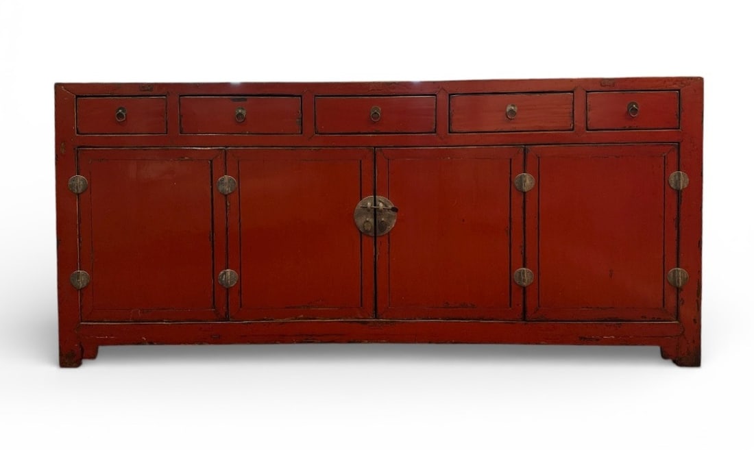 Exceptional Chinese Red Lacquer Sideboard Buffet - 2