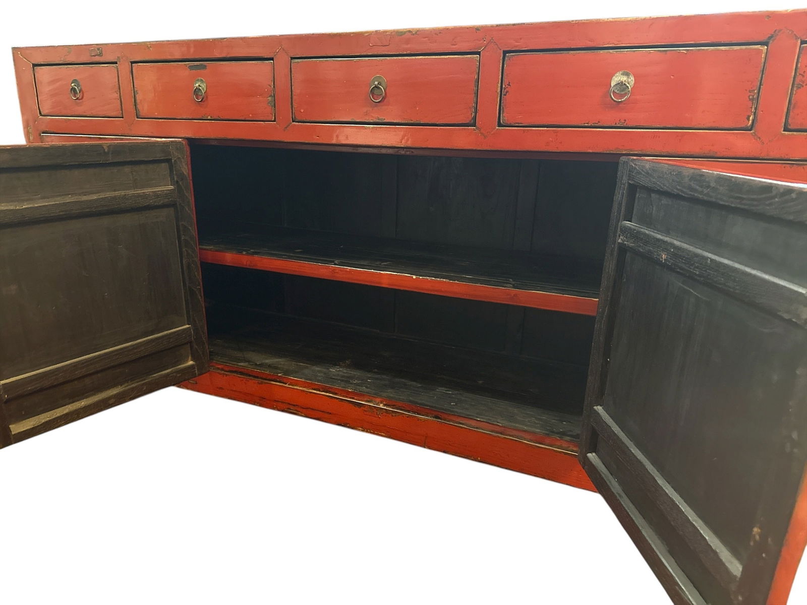 Exceptional Chinese Red Lacquer Sideboard Buffet - 4