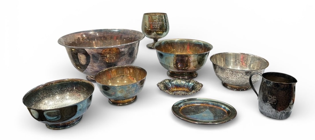 Lot Nautical, Sailing and Other Trophies: Largest is 8"H x 16" W