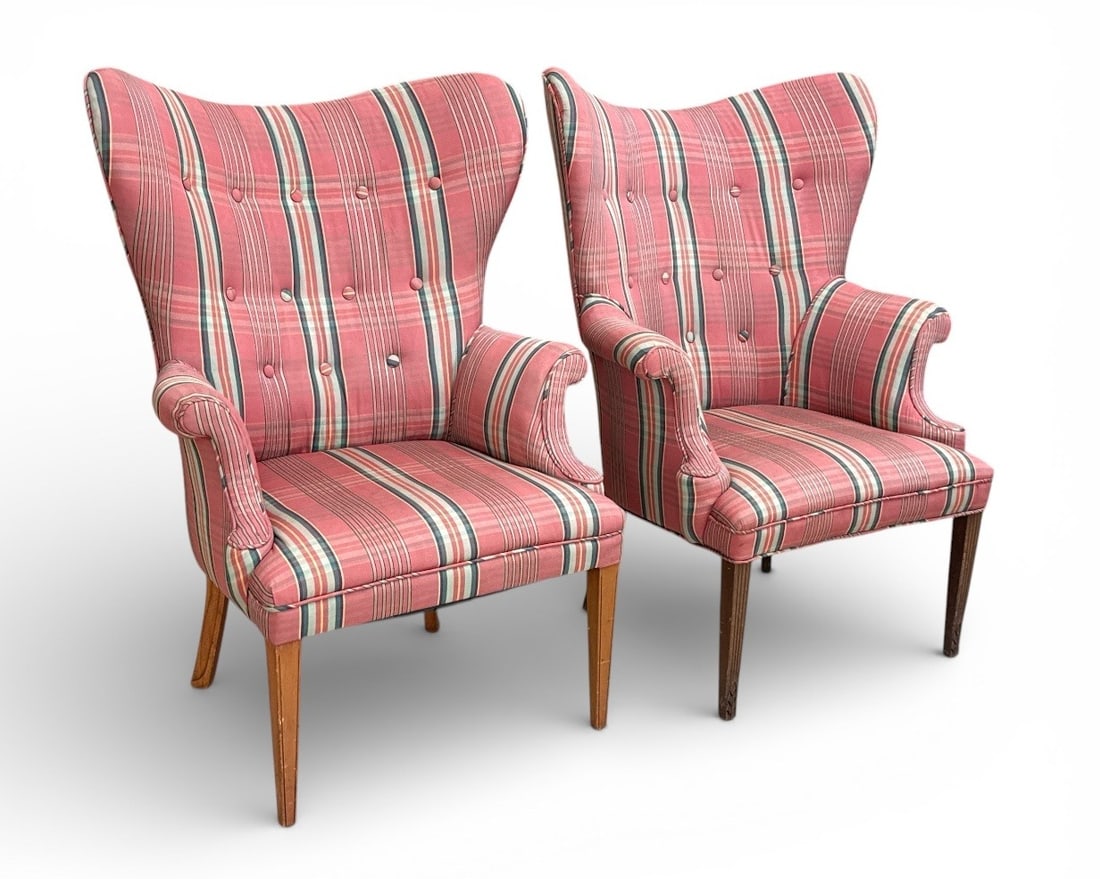 A Set of Vintage Wingback Armchairs (1 of 5)