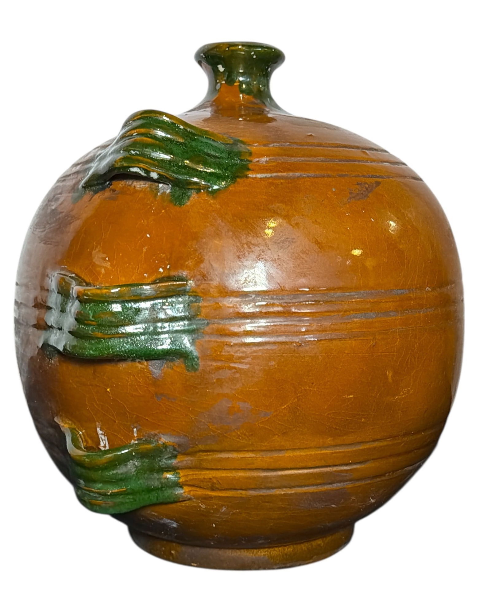 Unique Three Handled Olive Jar - 3
