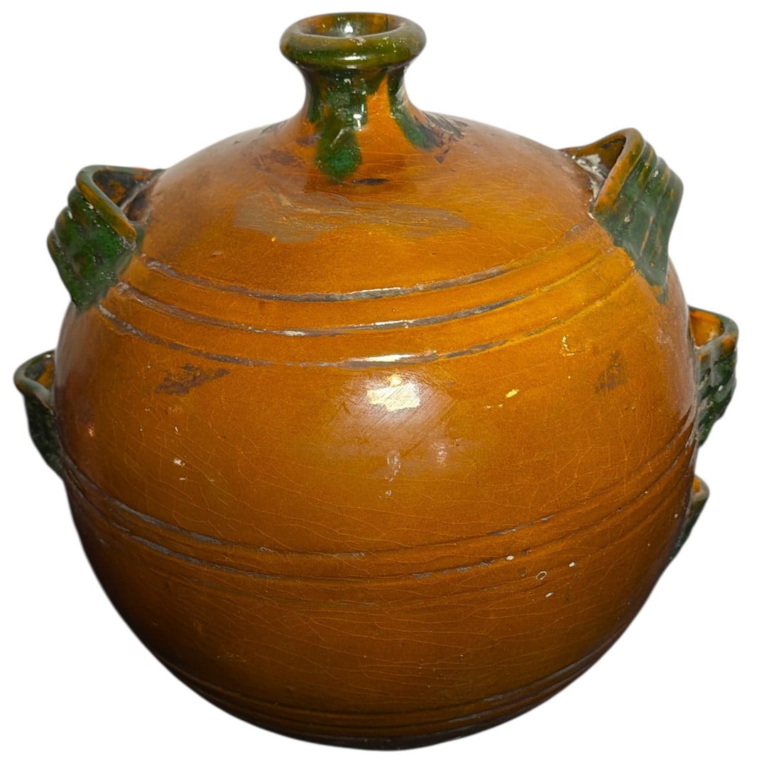 Unique Three Handled Olive Jar - 5