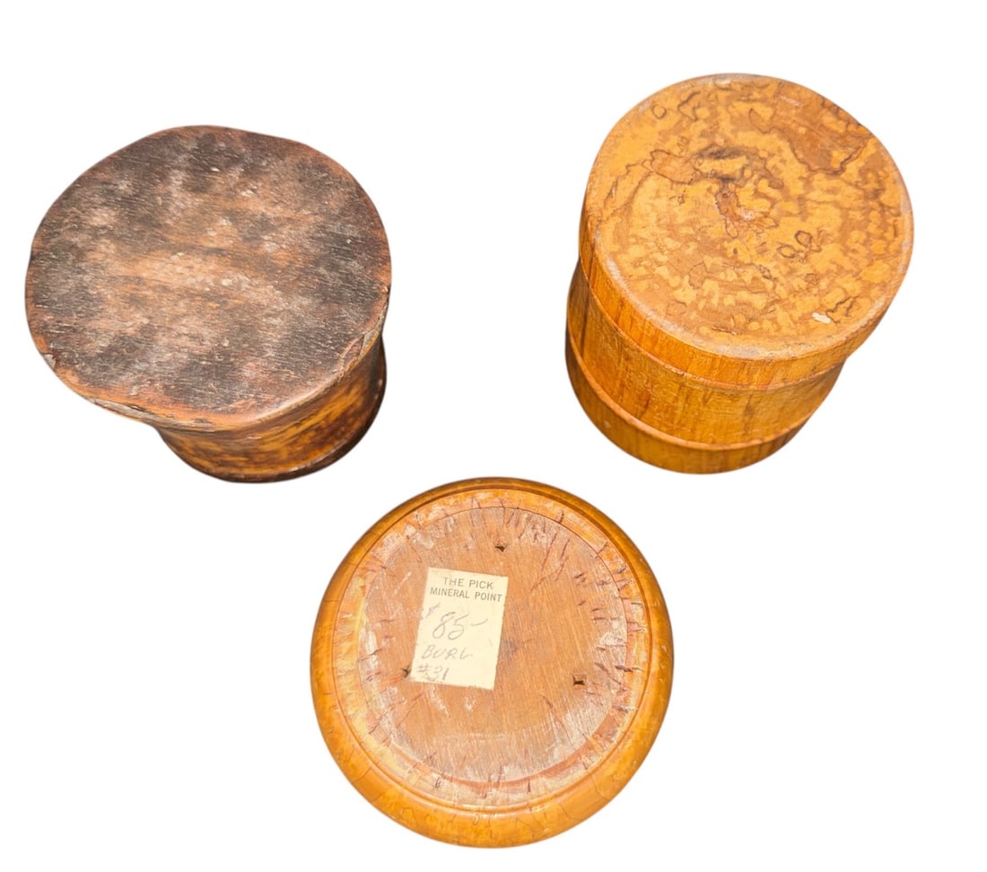 Three Primitive Stash Boxes, Burlwood - 3