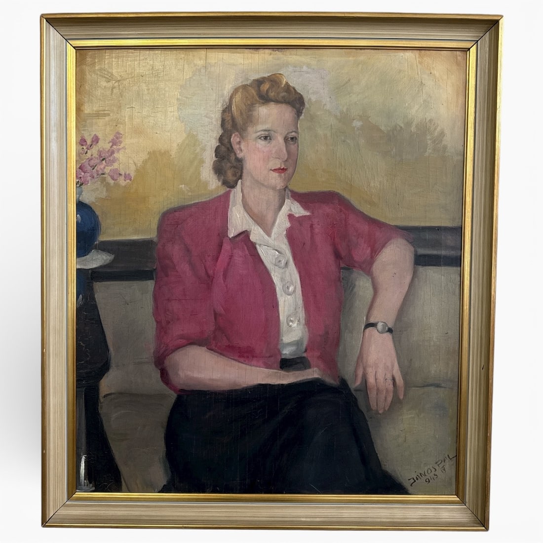 Mid Century Portrait Painting of a Woman (1 of 4)