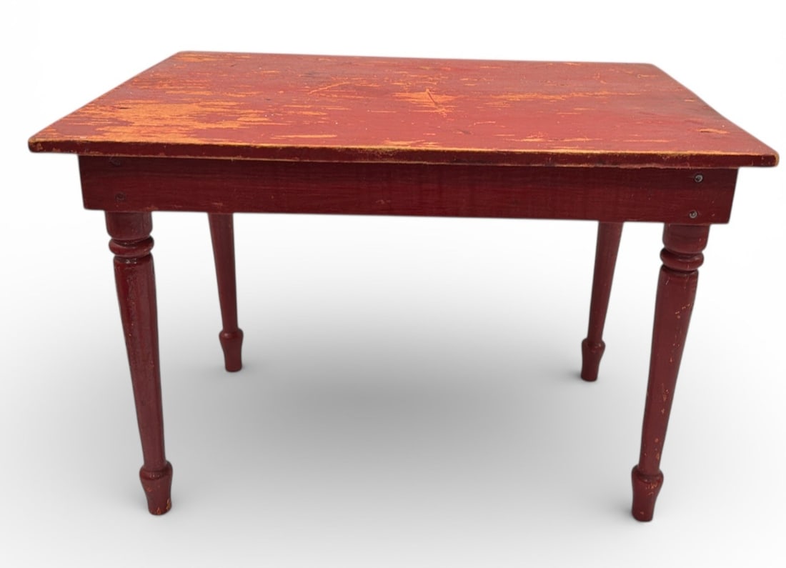 Red Primitive Table Signed Santa Claus, 1916 - 3