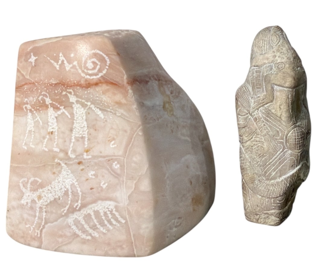 Two Native American Carved Stone Sculptures, EARL EDER (1 of 3)