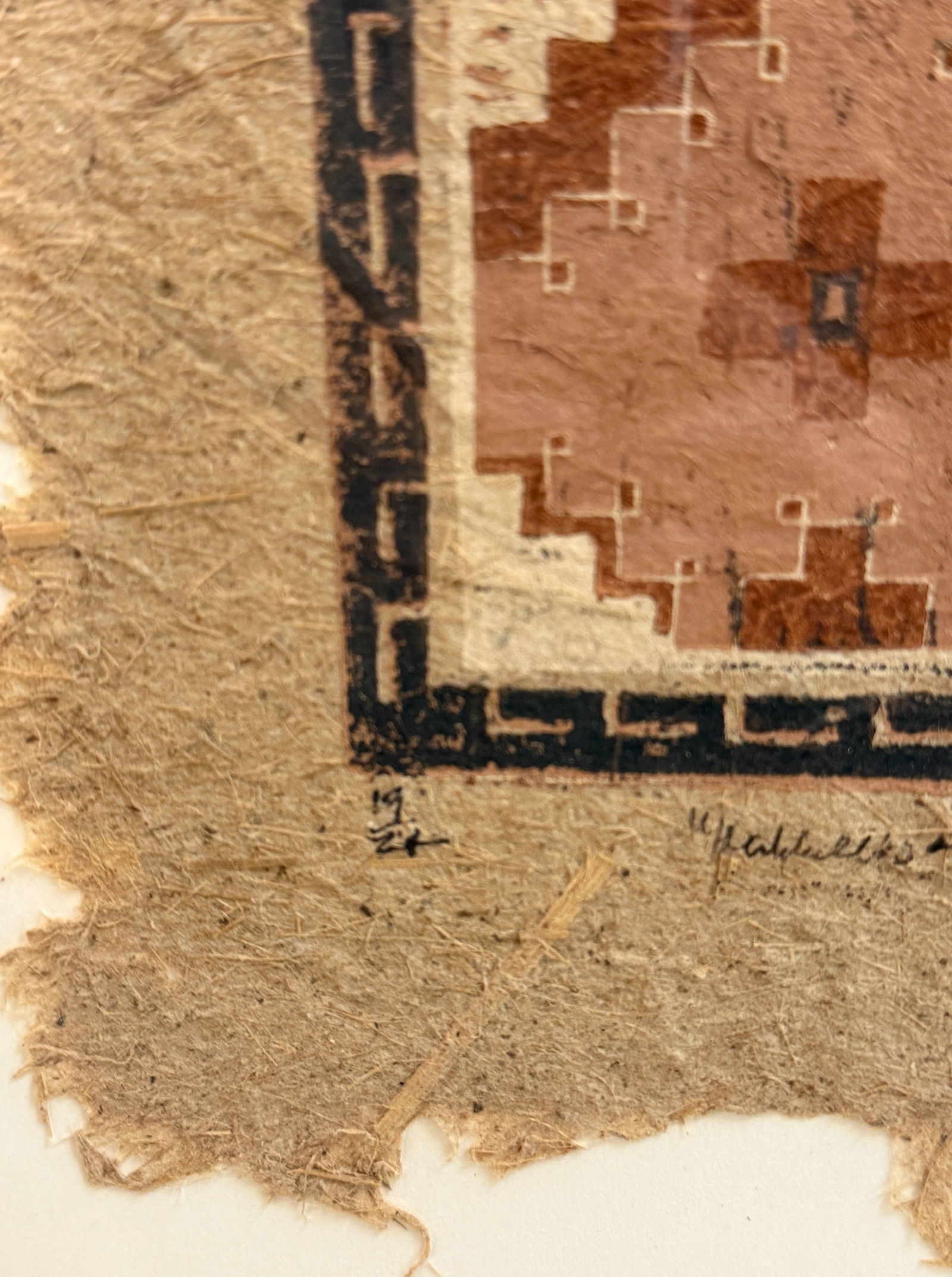 Two Grey Hills Rug Pattern Sample on Handmade Paper - 3