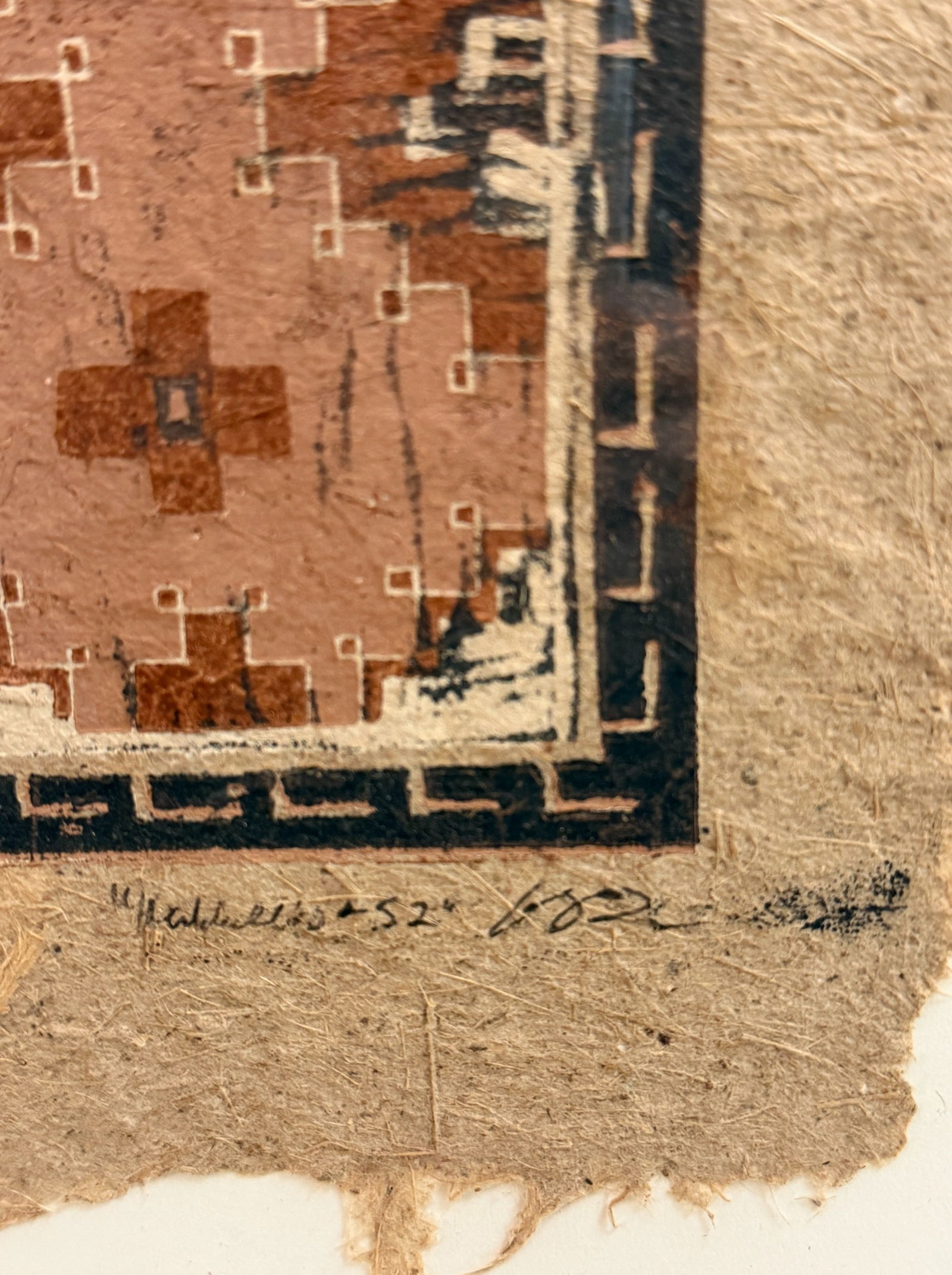 Two Grey Hills Rug Pattern Sample on Handmade Paper - 4