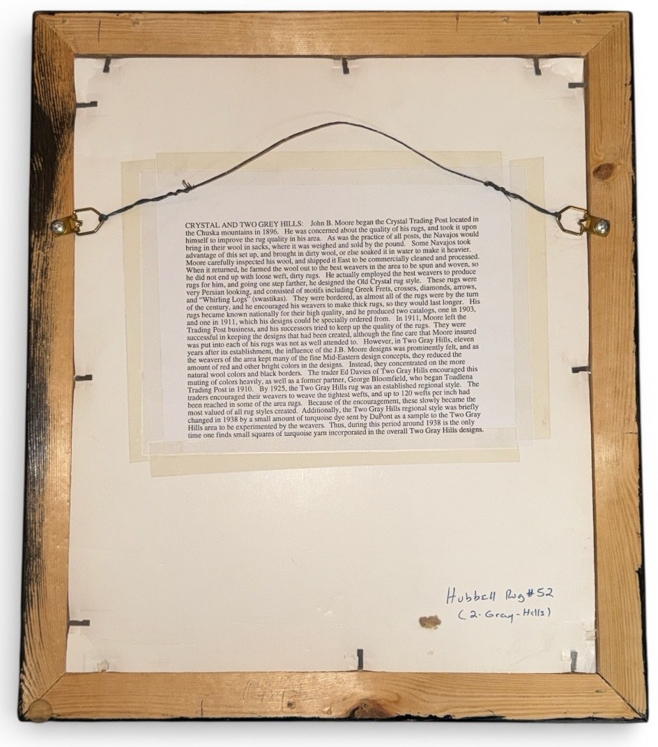 Two Grey Hills Rug Pattern Sample on Handmade Paper - 6