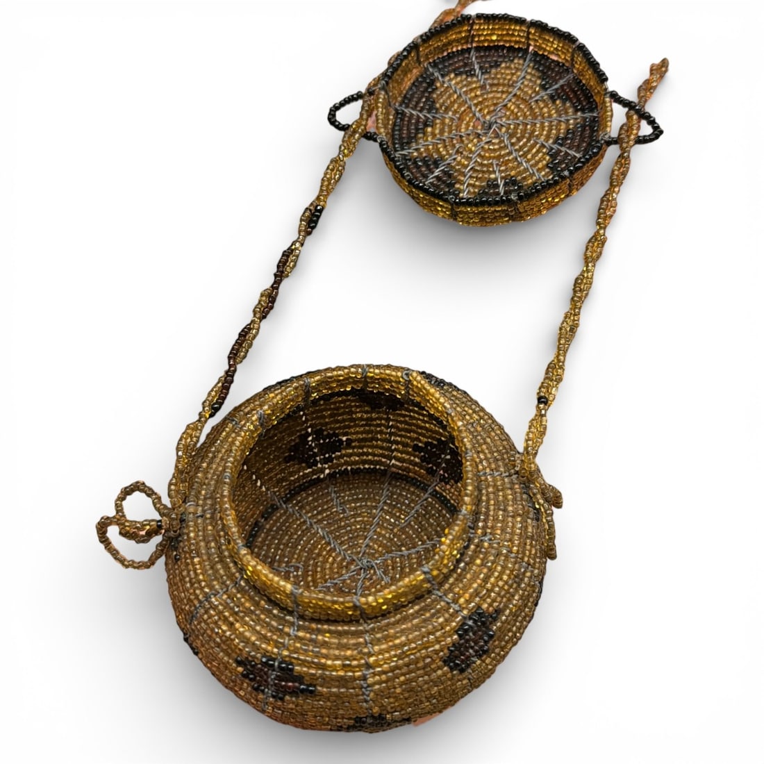 Native American Beaded Seed Basket - 2