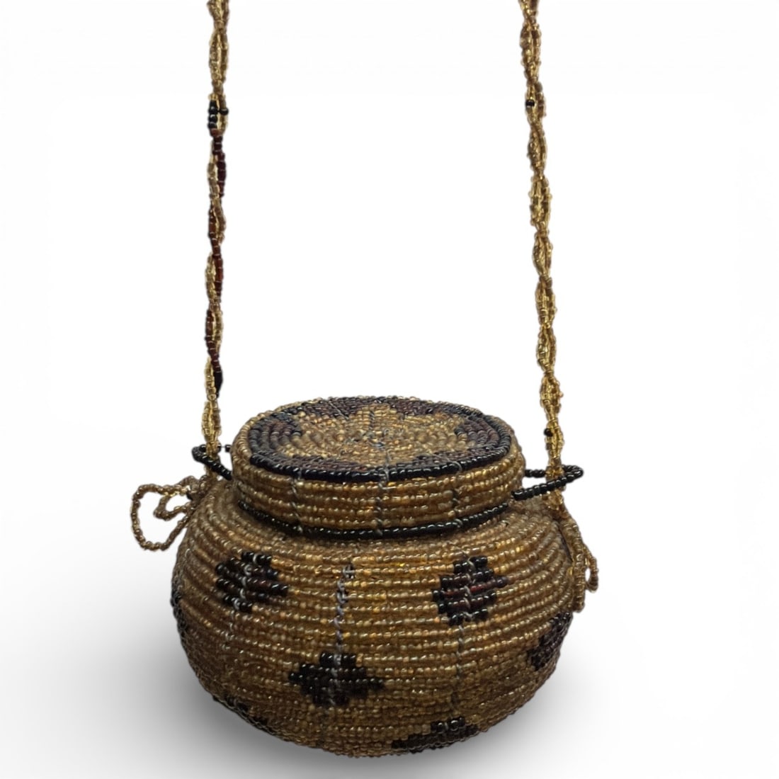 Native American Beaded Seed Basket - 3