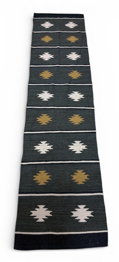 Southwestern Wool Runner Rug: Measures 94.5" x 24".