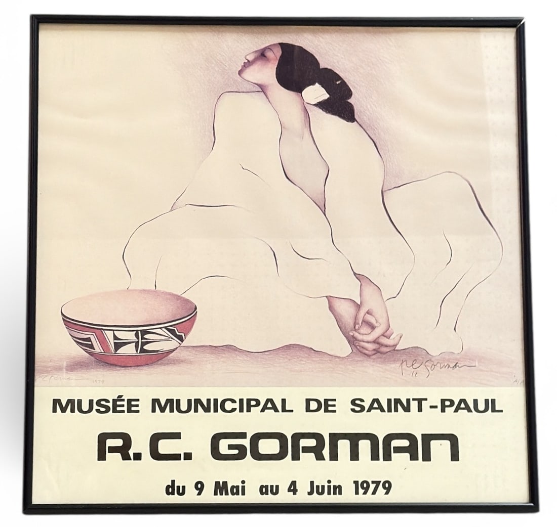 R.C. GORMAN 1979 Exhibition Poster: Measures 16.5" x 16.5".