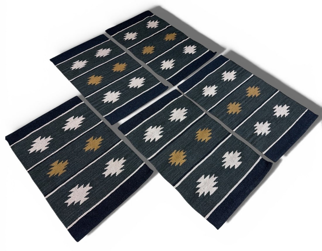 Collection of Five Southwestern Wool Rugs: Each measures 34" x 21".