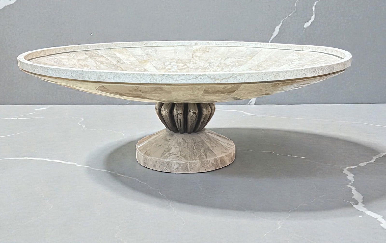 Large Tessellated Stone Centerpiece Bowl (1 of 3)