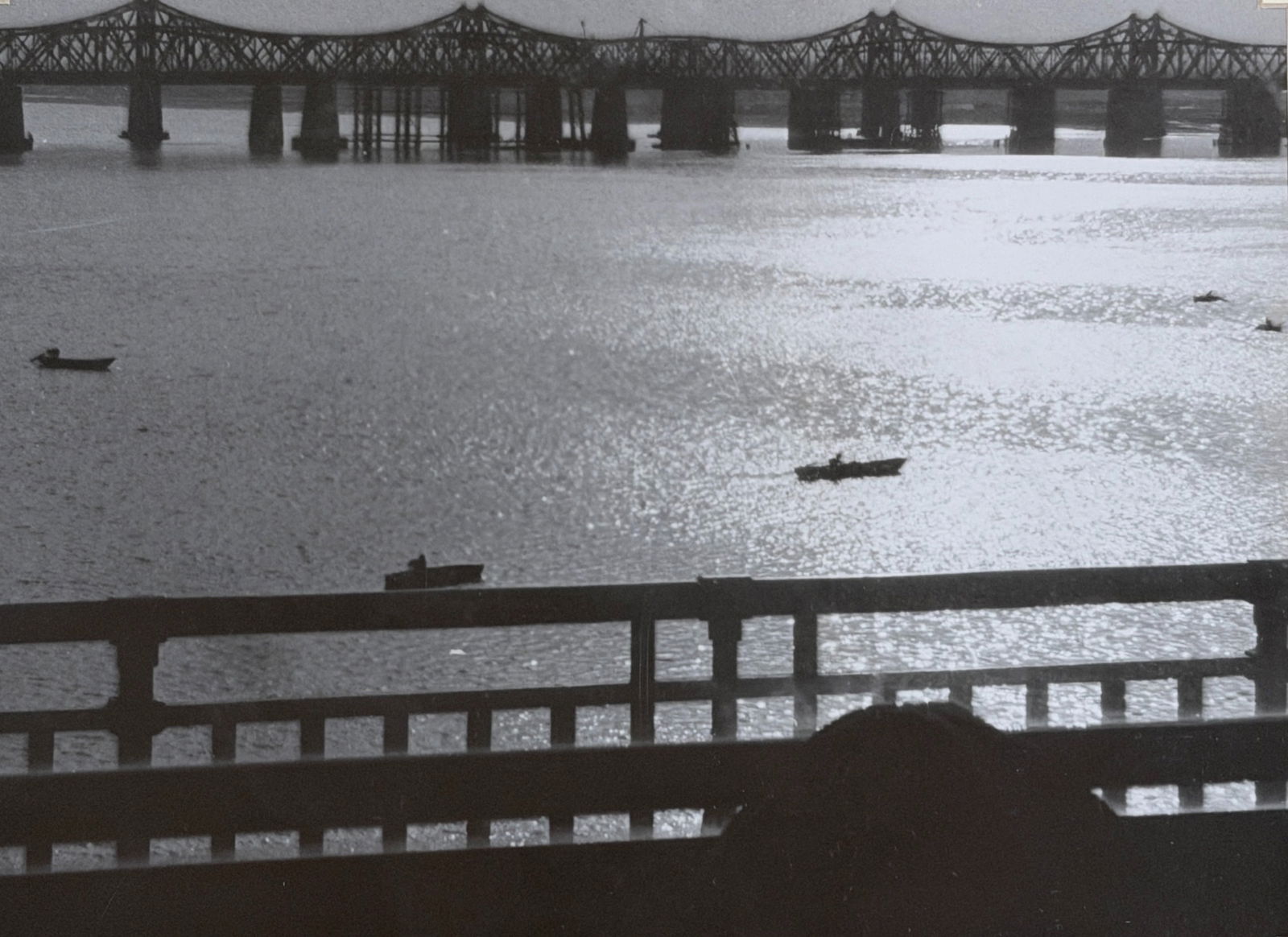 Historic Black & White Photo of Bridge Over Ohio River: Measures 19.25"H x 22" W Site is 9"H x 12"W