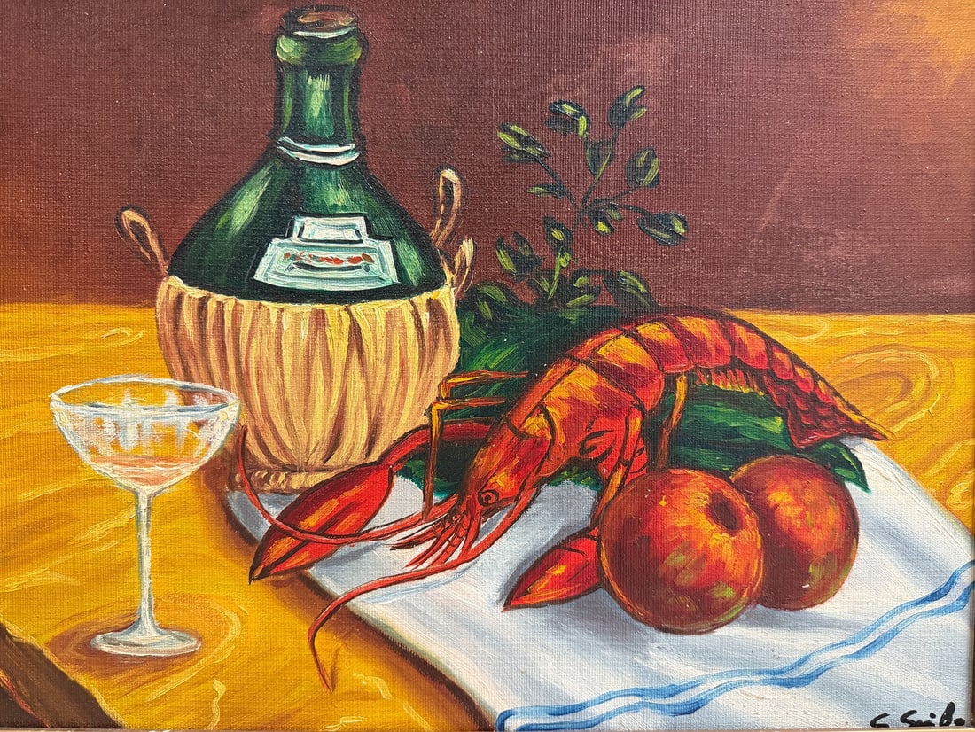 Vintage Mid Century Still Life Oil Painting (1 of 2)