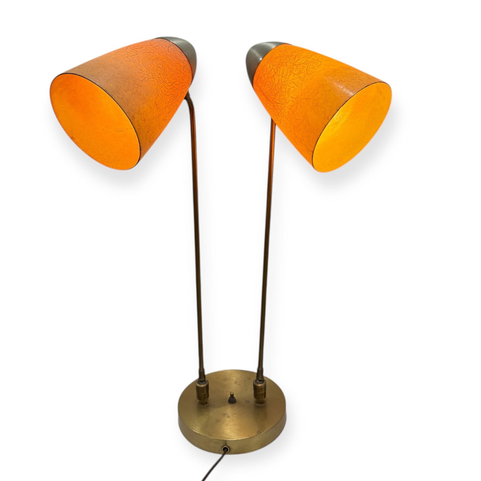 Mid Century Atomic Brass Double Desk Lamp (1 of 7)