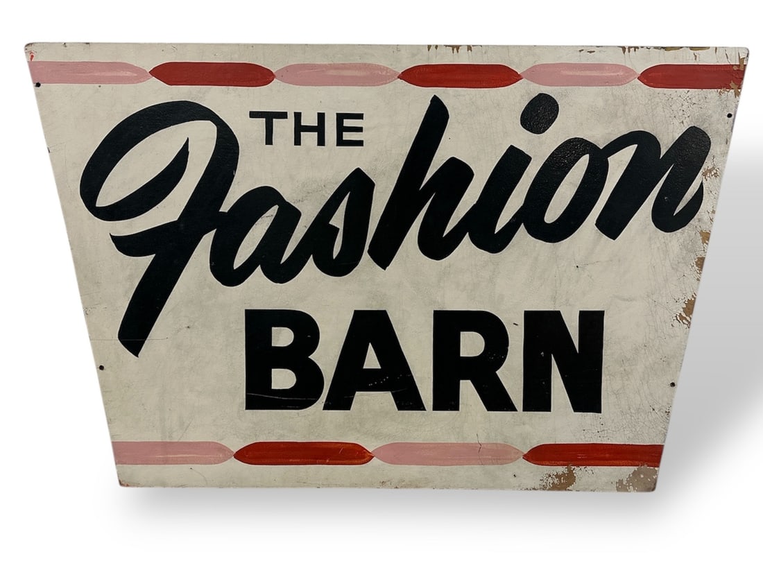 Vintage Double Sided "Fashion Barn" Advertising Sign (1 of 5)