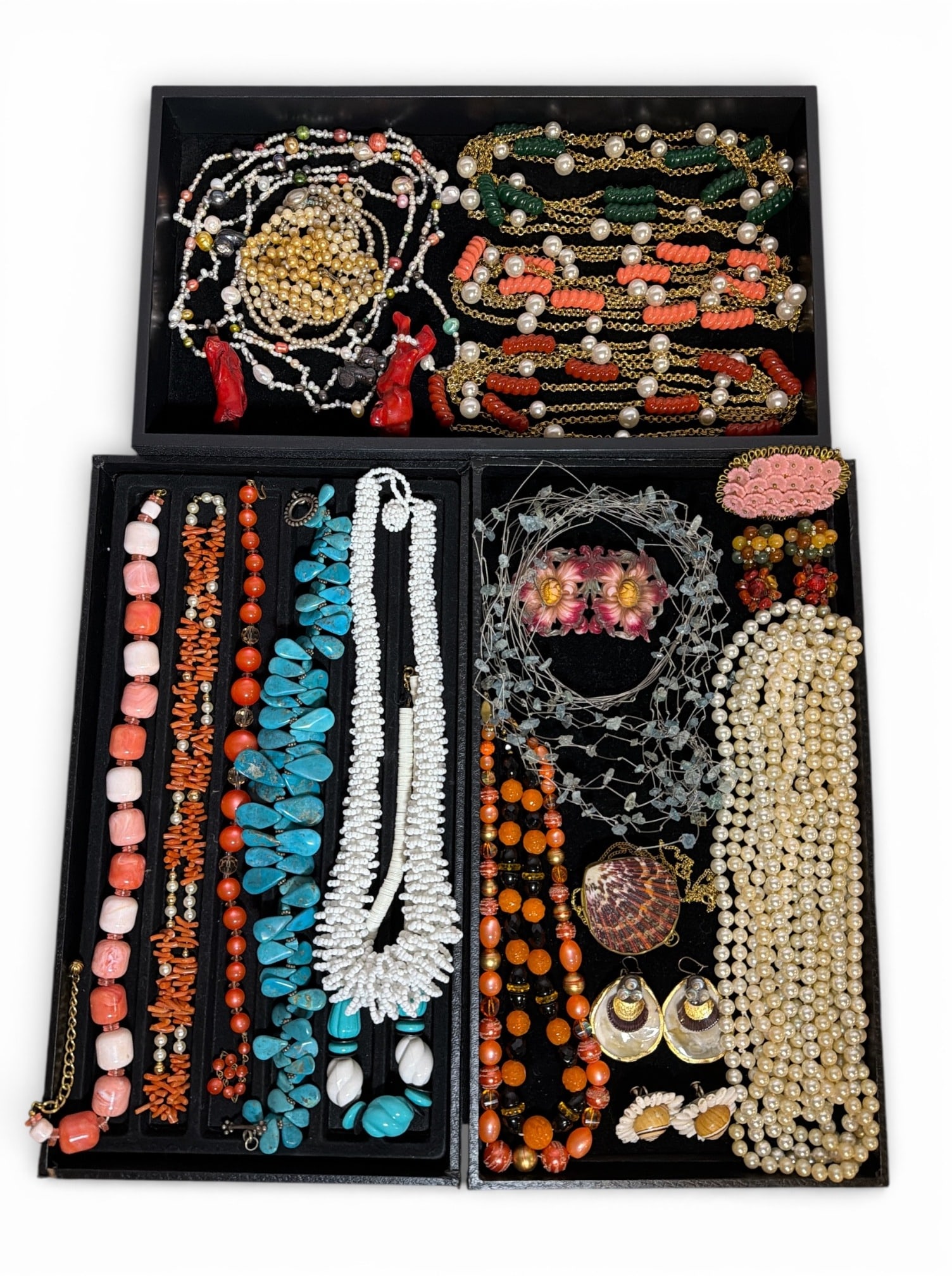 Assortment of Coral, Turquoise, Pearl, & Some Sterling Silver Jewelry (1 of 12)