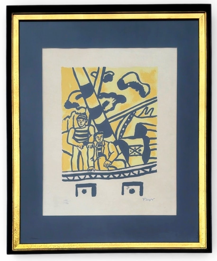 FERNAND LEGER (French, 1881-1955) "Le Remorqueur" Lithograph: 33.5" h x 27" W x 1.5 " D in the frame. Numbered 153/180.