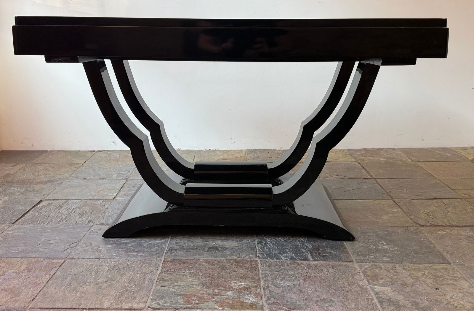Parisian French Black Lacquer Art Deco Dining Table (1 of 10)